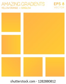 Colorful gradients in yellow orange, sunglow color tones. Admirable gradient background, alluring vector illustration.