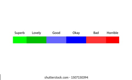 Colorful grading scale vector illustration with six (6) grades