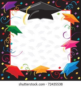 Colorful Graduation Invitation with copy space