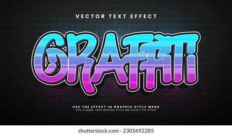 Colorful graffiti editable text style effect. Vector text effect with paint wall concept.