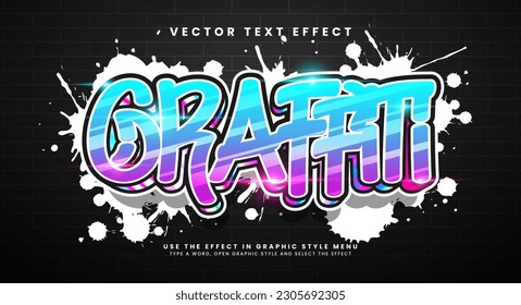 Colorful graffiti editable text style effect. Vector text effect with paint wall concept.