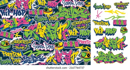 Colorful Graffiti illustration or graffiti stickers