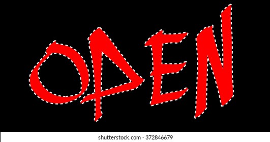 Colorful graffiti tag open on a black background. Vector art.