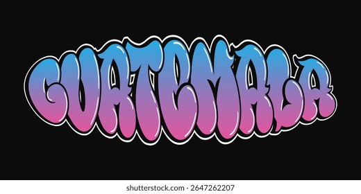 A colorful graffiti-style artwork showcases the name Ecuador against a sleek, dark background, perfect for design.