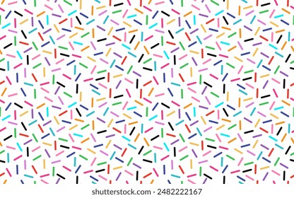 Colorful grains groovy abstract donut sweet confetti seamless pattern geometric creative germs sprinkle rainbow birthday party pastry glaze ice cream dessert decoration celebration texture