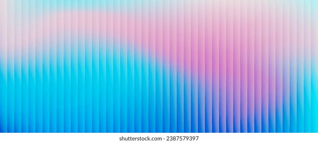 Colorful grainy gradient background template. Trendy ribbed glass effect texture	
