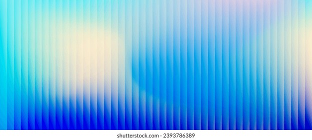 Colorful grainy gradient background template. Trendy ribbed glass effect texture