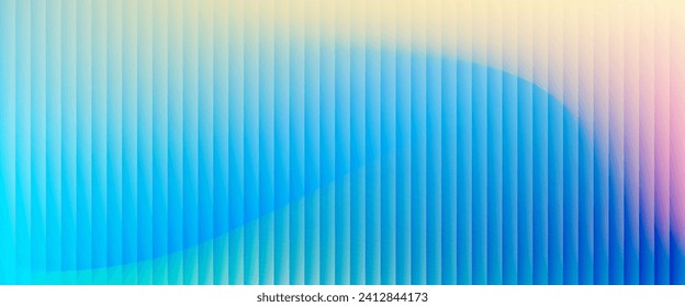 Colorful grainy gradient background template. Trendy ribbed glass effect texture