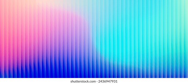 Colorful grainy gradient background template. Trendy ribbed glass effect