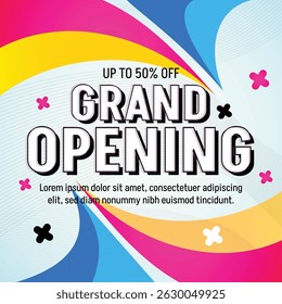 Colorful grand Opening banner promotion
