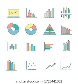
Colorful graph icon vector for business commercial market stock