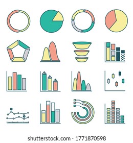 Colorful graph icon vector for business commercial market stock 