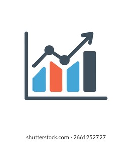 A colorful graph with a line up and a graph