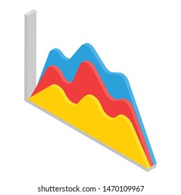 Colorful graph wave icon. Isometric of colorful graph wave vector icon for web design isolated on white background
