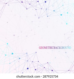 Colorful graphic background dots with connections for your design. Vector illustration