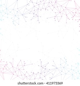 Colorful graphic background molecule and communication. Connection line with dots for your design. Vector illustration.