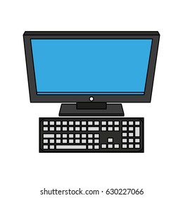 colorful graphic computer desk with keyboard
