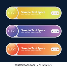 Eine farbenfrohe grafische Designvorlage mit Beispieltext und Logobereich, perfekt für Branding-, Marketing- und Werbematerialien. Die Vorlage zeichnet sich durch ein modernes und lebendiges Design mit Farbverlauf aus.