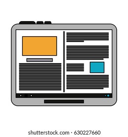 colorful graphic display computer with information in screen