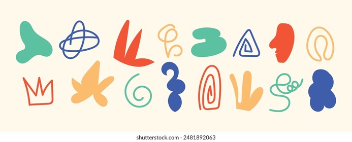 Colorful graphic element, Artsy, abstract, fun, many shape	
