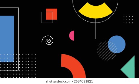 Colorful graphic elements with outlined forms and curved accents. Great for digital creativity, youth branding, and content visuals.