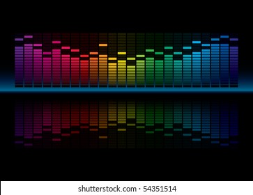  Colorful Graphic Equalizer Display (editable vector)