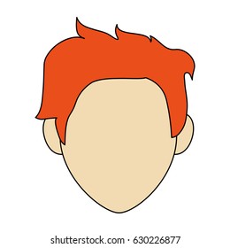 colorful graphic faceless front view man with hairstyle