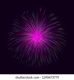 Colorful graphic firework shape for concept design. Starburst symbol.  Firework explosion icon.