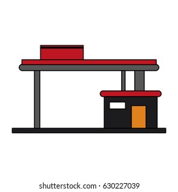 colorful graphic gasoline service station