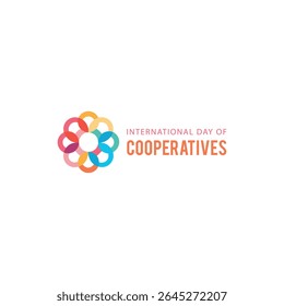 Colorful graphic illustration celebrating the international day of cooperatives with a minimalist design.