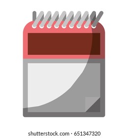 colorful graphic of notepad with spiral without contour and half shadow vector illustration