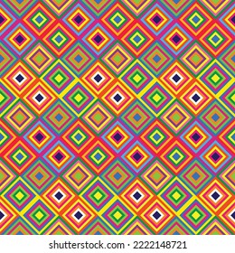 Colorful graphic pattern vector. Design concept inspired from Thai Ethnic folk art. For decorative poster flyer banner prints paper wrapping or fabric. Vivid multicolor trendy abstract background. 