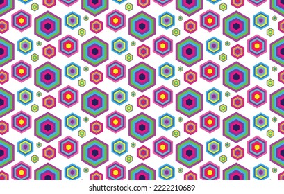 Colorful graphic pattern vector. Design concept inspired from Thai Ethnic folk art. For decorative poster flyer banner prints paper wrapping or fabric. Bright multicolor trendy abstract background. 