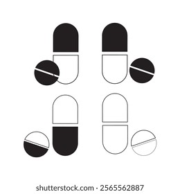 Colorful graphic of a pill or capsule, suitable for health or pharmaceutical use.