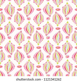 Colorful Graphic Seed Pods, Pastel Seamless Pattern, Hand Drawn Floral llustration for Fashion Prints, Kids Nursery, Stationery, Home Decor, Gift Wrap & Pretty Web Backgrounds, Vector Surface Design