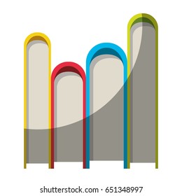 colorful graphic of stack of books without contour and half shadow vector illustration