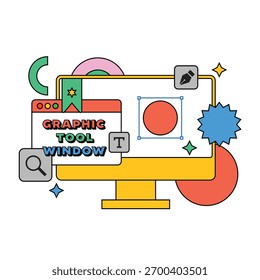 Colorful Graphic Tool Window Design Application System