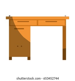 colorful graphic without contour and shading of wooden home desk vector illustration