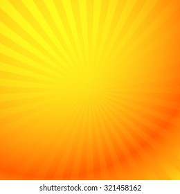 Colorful Graphics With Rays, Beams With Radial Gradient. Vector. Yellow - Orange Version.