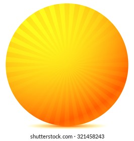 Colorful graphics with rays, beams with radial gradient. Vector. Yellow - Orange version.