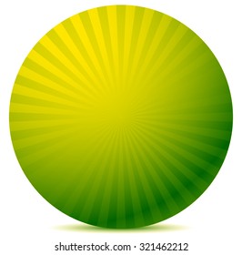 Colorful graphics with rays, beams with radial gradient. Vector. Green version.