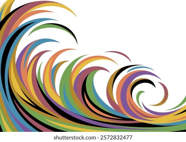 Colorful graphics that roll like raging waves