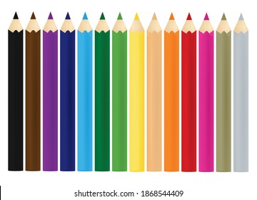 Colorful graphite pencils set. vector illustration