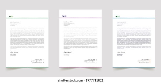 colorful grass abstract business professional letterhead templates