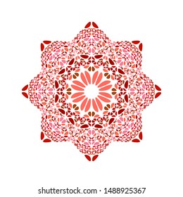 Colorful gravel star polygon - geometrical ornamental vector element