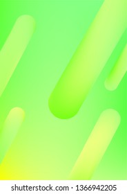 Colorful Green A4 Background with Simple Fluid Shapes. Holographic Colour Gradient. Cool Abstract Background. Vector Illustration.