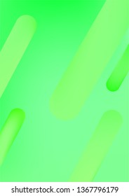 Colorful Green A4 Background with Simple Fluid Shapes. Holographic Colour Gradient. Cool Abstract Background. Vector Illustration.