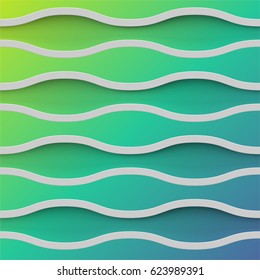 Colorful green abstract wavy pattern for web / advertising, vector illustration