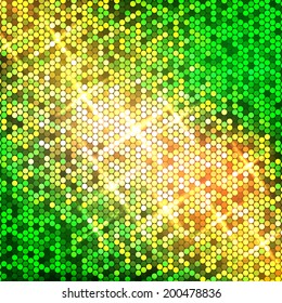 Colorful green background of circles. Vector illustration
