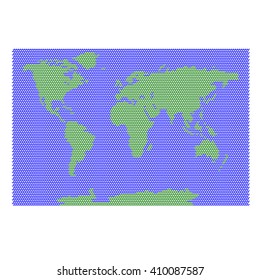 colorful green blue map of the world 